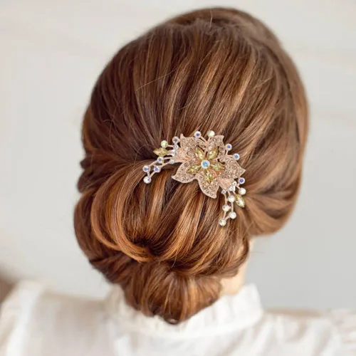 Miniatura 2 de inSowni Paquete de 6 diamantes de imitación brillantes con purpurina de lujo, diamantes de imitación decorativos de metal dorado para el cabello
