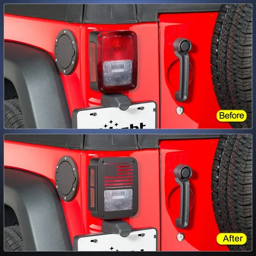 Miniatura 5 de Nilight Protectores de luz trasera, cubiertas de luz trasera negras para Wrangler JK Unlimited 2007-2017, par