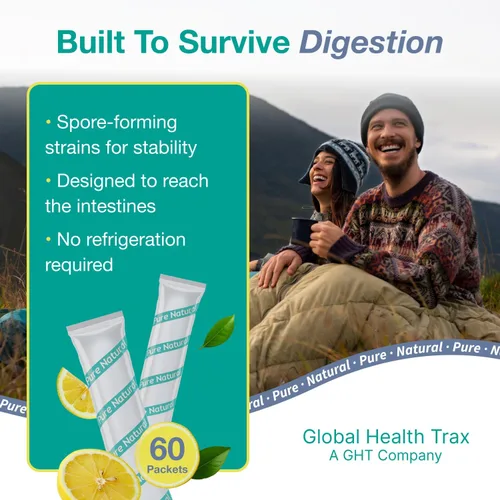 Miniatura 4 de Global Health Trax GHT - Mezcla de bebida en polvo probiótica de limón FiveLac, probióticos para mujeres, hombres y niños, apoyo y eliminación