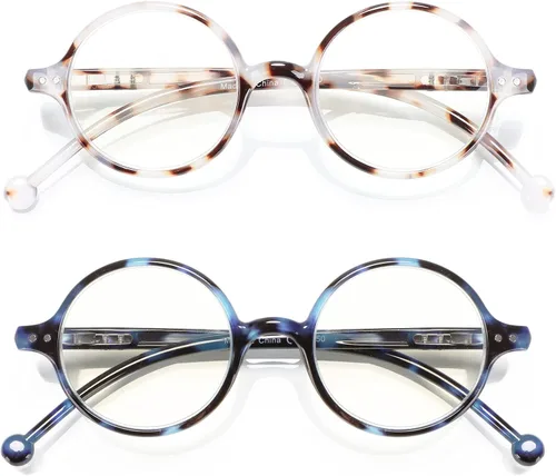 Miniatura 15 de Gafas de Lectura Redondas para Mujeres y Hombres con Bloqueo de Luz Azul, Lectores Circulares Unisex Ultraligeros, Gafas de Lectura sin Prescripción