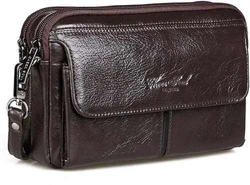 Hebetag Cartera de cuero para hombre, organizador y bolso de muñeca Organizer, Holder