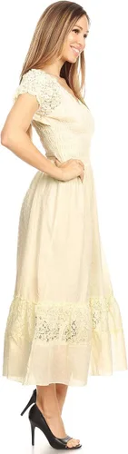 Miniatura 3 de Anna-Kaci Renaissance Campesant Maiden Boho Inspirado en Manga Casquillo Vestido de Encaje