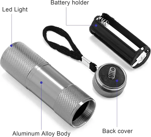 Miniatura 3 de Roceei 10 linternas de luz negra UV, luces LED, luz negra de mano, mini detector de antorcha, linterna UV portátil para mascotas