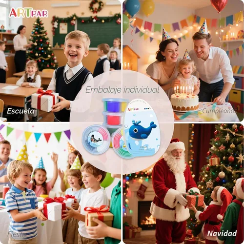 Miniatura 6 de ARTPAR Kit de arcilla de secado al aire para niños, 12 animales marinos, juego de herramientas de escultura de arcilla mágica, antiadherente, Kit