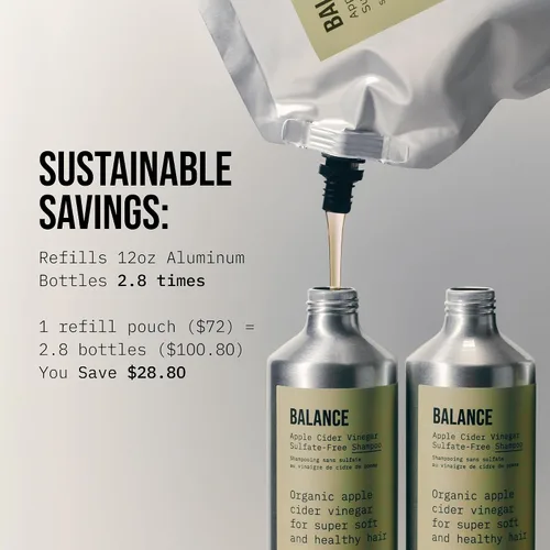 Miniatura 4 de AG Hair BALANCE - Recambio de champú sin sulfato de vinagre de sidra de manzana, 1 litro