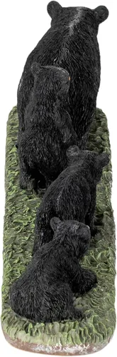 Miniatura 3 de Black Mama Bear and Cubs - Figura de mesa de resina de 11 x 3