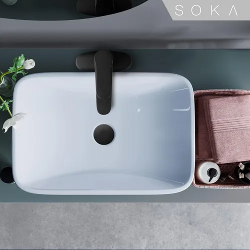 Miniatura 8 de SOKA - Grifo de baño de latón negro mate con tapón de desagüe emergente y placa de cubierta - Grifo monomando para RV con 1 o 3 agujeros