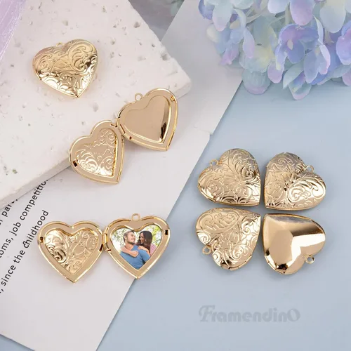 Miniatura 4 de Framendino, Colgantes con marco de fotos de corazón para hacer joyas