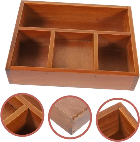 Miniatura 3 de Cabilock Bandeja de joyería dorada para perfumes, bandeja de tocador de tocador, compartimento de madera, organizador de maquillaje, solución