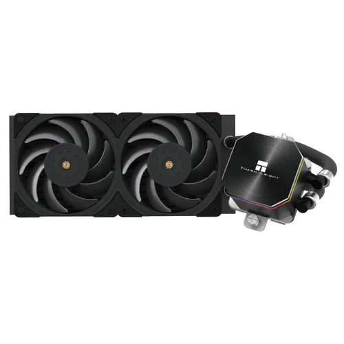 Thermalright Frozen Edge 240 Enfriador de agua líquido negro para CPU con ventilador PWM de 4.724 in, especificación de fila fría negra de 240,