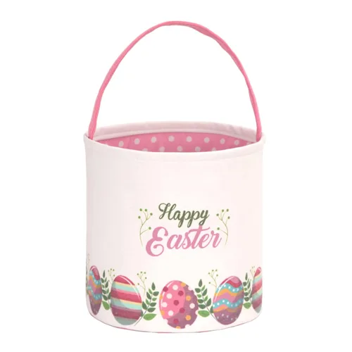 Miniatura 15 de LessMo - Canasta de conejito para huevos de Pascua, color púrpura, bonita, personalizable, de lona y algodón, canasta para búsqueda de huevos