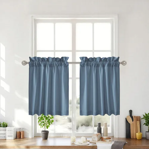Miniatura 35 de RYB Home - Cortinas semitransparentes de lino Angora
