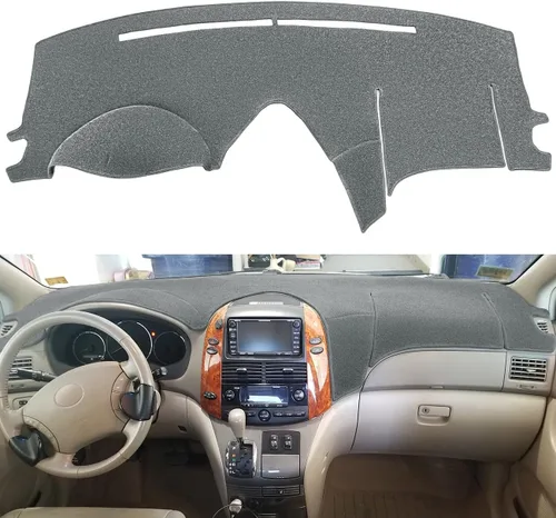 Miniatura 9 de Alfombrilla para salpicadero a medida para Toyota Sienna 2004-2010, protector de tablero de acolchado de alfombra (04-10 Beige) F99 36-38 Beige