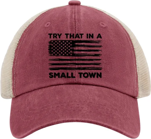 Miniatura 17 de Hat Try That in Small Towns Trucker Hat Men Funny Mesh Cap for Summer