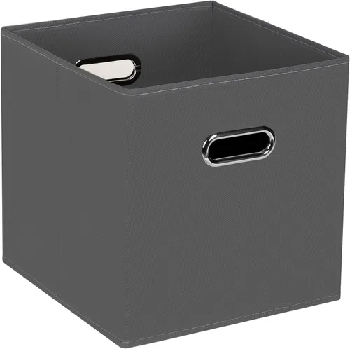 Miniatura 13 de STOREONE - Cubos de almacenamiento de tela con contenedores de cestas (28x28x28 cm) con asas dobles para estante, armario, organizadores de Negro