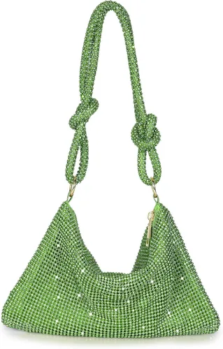 Miniatura 2 de UBORSE Bolso pequeño con purpurina y diamantes de imitación, embrague de lentejuelas para mujer