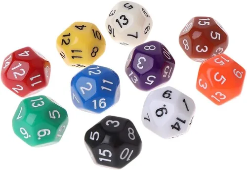 Miniatura 8 de Juego de 10 dados poliédricos D16 para Calabozos y Dragones de 16 caras