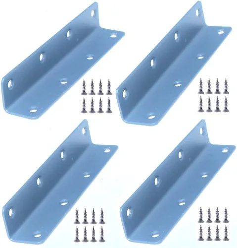 Miniatura 17 de Soportes en L, 4 unidades de soporte de esquina con ángulo, acero inoxidable superior, 4" x 1" M, 2 mm de espesor, para estante de madera, mueble