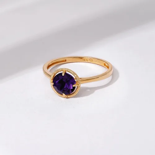 Miniatura 4 de Tienda Collection Anillo de piedra natal de marzo de cristal importado de oro de 10