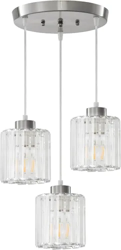 Miniatura 13 de Lámpara colgante de 3 luces, lámpara colgante para isla de cocina, iluminación colgante negra para cocina, dormitorio, pasillo, accesorios de 3