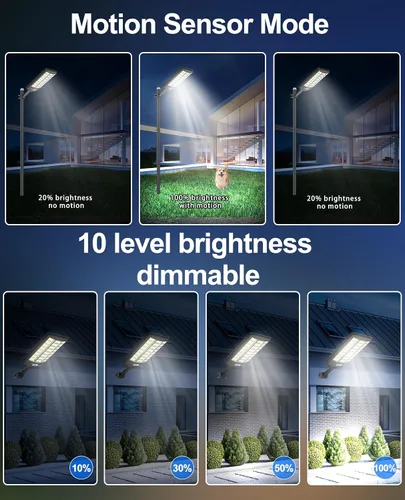 Miniatura 5 de JAYNLT Y-9500W - Luces solares de calle al aire libre, 6500K luces de estacionamiento de lúmenes más altos, impermeables Duks to Dawn Lámparas