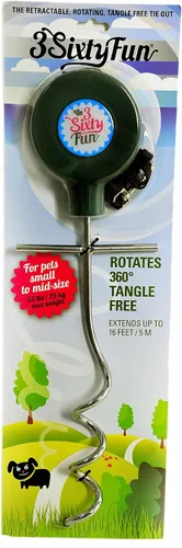 Miniatura 8 de Cables deslizantes de 16 pies para perros – Cable de amarre y estaca para perros – Gira 360° sin enredos – Correa antideslizante para perros