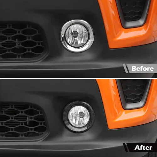 Miniatura 2 de RT-TCZ Para Renegade Luz antiniebla Delantera Cubierta Trim Anillo para Jeep Renegade 2019 up Fibra de Carbono Accesorios Exterior 2 unids