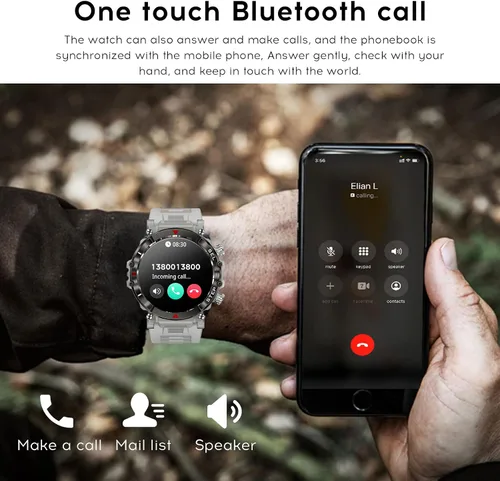 Miniatura 6 de LogHog Relojes inteligentes militares para hombres y mujeres, monitor de frecuencia cardíaca, resistente al agua, 2023, resistente al agua, presión