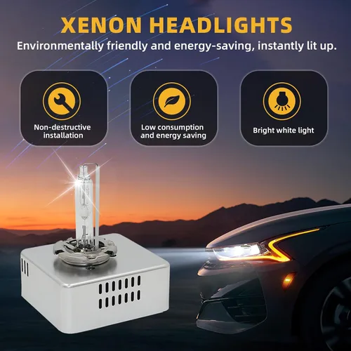 Miniatura 2 de SONAKY 2 bombillas de xenón HID D5S para faros delanteros, 12 V, 35 W, 6000 K, para Chevrolet Silverado Equinox GMC Sierra Terrain Jeep Renegade