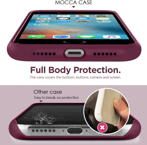 Miniatura 3 de MOCCA - Funda protectora con soporte de anillo, forro de microfibra supersuave y antiarañazos, de cuerpo completo y a prueba de golpes para iPhone 7