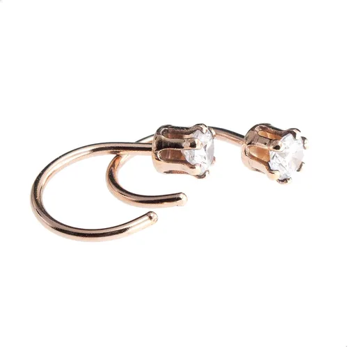 Miniatura 7 de Half Huggie Birthstone Gold Hoop Earrings for Women Tiny Cartilage Stud Piercing Earring Hypoallergenic Earring Screw Back Dainty Hug