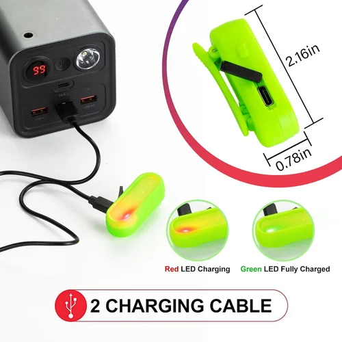 Miniatura 6 de Luces LED de seguridad para bicicleta, luz trasera de bicicleta rojo/verde, linterna de seguridad trasera de bicicleta, recargable por USB C, 4