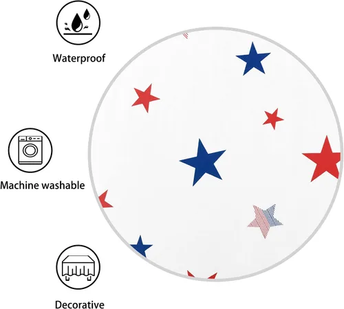 Miniatura 6 de DWCN Mantel patriótico cuadrado del 4 de julio, impermeable, resistente a las manchas, con patrón de estrellas, lavable para el Día de los Caídos