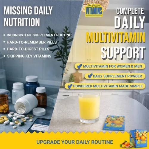 Miniatura 4 de Dr. Price's Multivitamínico para mujeres y hombres Tropical 30 porciones Suplemento diario en polvo con vitamina C, complejo B y minerales