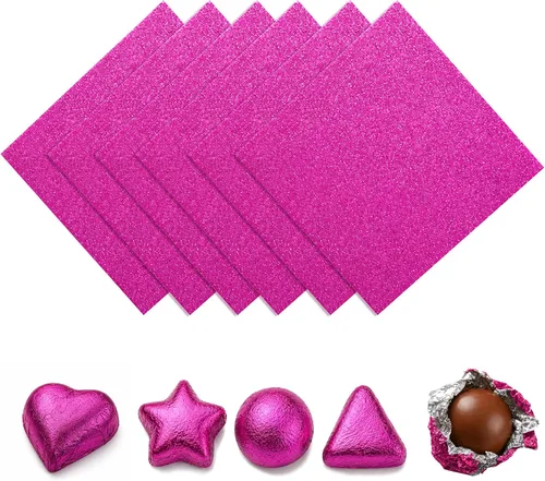 Miniatura 5 de 200 envoltorios cuadrados de papel de aluminio de papel de aluminio para decoración de envases de dulces (3.9 x 3.9 pulgadas) diseño de cáscara
