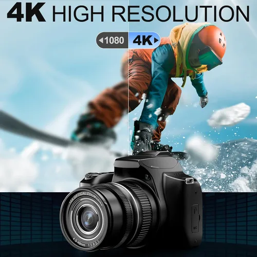 Miniatura 2 de Cámaras digitales de 64 MP para fotografía, cámara de video óptica 10X, cámara de vlogging con zoom digital 4X para YouTube con flash, salida WiFi