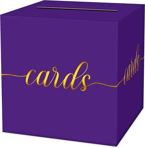 Miniatura 21 de 1 Paquete Caja de Tarjetas Negra y Dorada para Fiesta, Caja de Tarjetas de Regalo Negra de 8.7" para Cumpleaños, Boda, Baby Shower, Jubilación