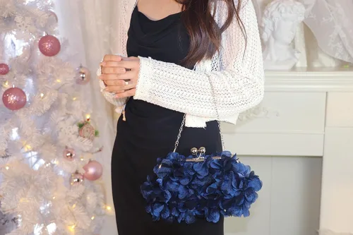 Miniatura 2 de Bolso de noche para mujer, diseño floral, para boda, baile de graduación, beso