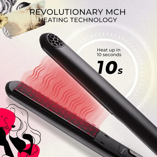 Miniatura 3 de TYMO SWAY Plancha de pelo con calentamiento rápido de 10s, plancha plana profesional de 1 pulgada y rizador en uno con 32 temperaturas ajustables