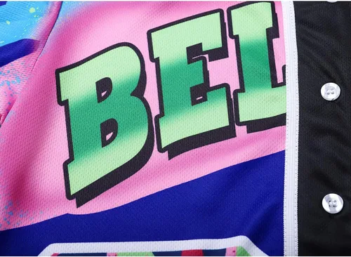 Miniatura 12 de Ropa de los años 90 para mujer, traje unisex de hip hop para fiesta, camiseta de béisbol Bel Air, camisa de manga corta con botones