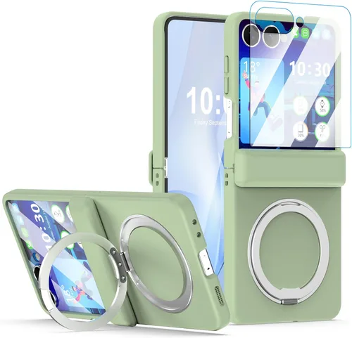 Miniatura 12 de Funda magnética diseñada para Samsung Galaxy Z Flip 6/5 con protección de bisagra, protector de pantalla y soporte [compatible con MagSafe], funda