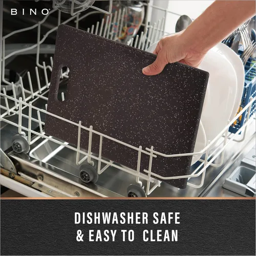 Miniatura 5 de BINO - Tabla de cortar de 3 piezas Plástico libre de BPA, duradero, multiusos, de doble cara, apto para lavavajillas, fácil de limpiar Granito