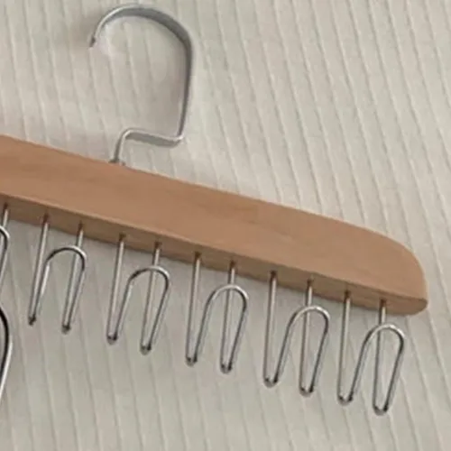 Miniatura 8 de plplaaoo Gancho para colgar bolsas, ganchos para bolsas de hierro, colgador multifuncional, sin perforaciones, con 8 ganchos, madera y acero