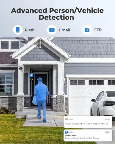 Miniatura 4 de REOLINK Cámara IP PoE de seguridad de 5 MP, detección de persona/vehículo/mascota, lapso de tiempo, visión nocturna IR de 100 pies, trabajo