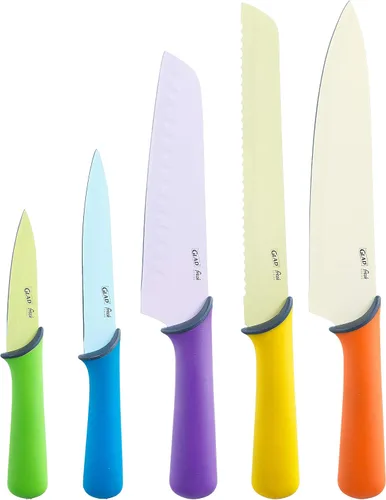 Miniatura 6 de Glad Juego de cuchillos para cocina – Cuchillos de chef de acero inoxidable con vainas Cuchillas de colores afilados con asas antideslizantes