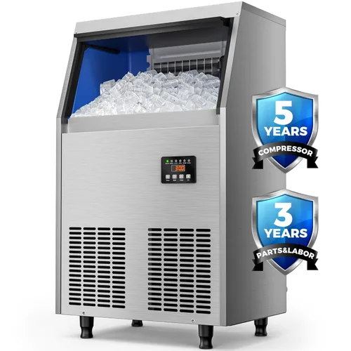 Miniatura 11 de Coolski Máquina de Hielo Comercial Bajo Mostrador de 15" de Ancho, 80 LBS/Día de Acero Inoxidable Incorporada e Independiente con Filtro de Agua