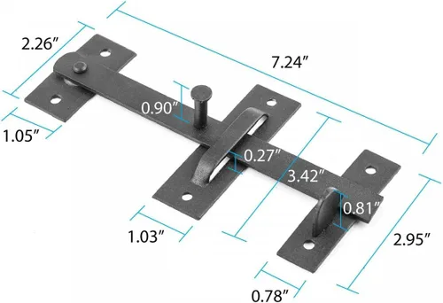Miniatura 6 de Renovators Supply Manufacturing Acabado negro de la capa del polvo del pestillo de la puerta del pulgar de Norfolk del hierro forjado