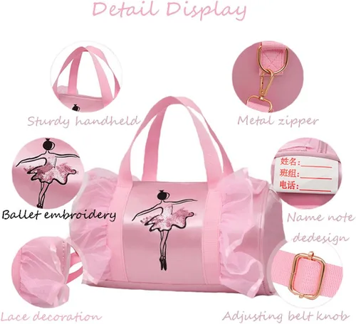 Miniatura 5 de Debbieicy - Linda mochila de ballet con tutú con llavero para niñas