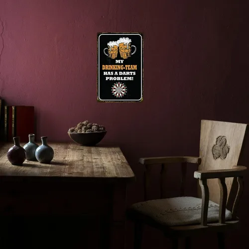 Miniatura 7 de Póster de metal con letrero de cerveza, decoración de pared, problema de dardos, para el hogar, bar, cocina, cervecería, bar, bar, bar, bar