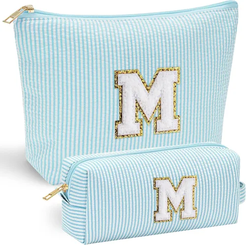 Miniatura 104 de YOOLIFE Regalos del Día de la Madre para mujeres, bolsa de maquillaje con inicial, bolsa de cosméticos, bolsa de maquillaje de viaje, regalos Rosado